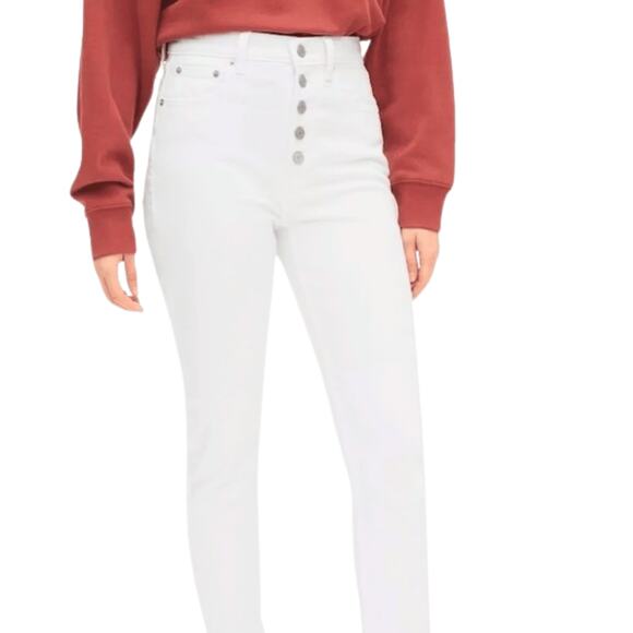 Gap Women's Summer Jeans Slim Stretch White High Rise plus size 16 33 NWT Ankle - Picture 4 of 7